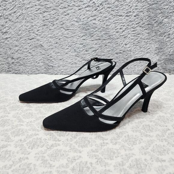 Stuart Weitzman Strappy Jeweled Pointed Toe Heel Size 8.5B - Picture 4 of 8